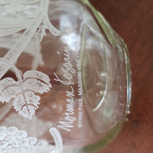 1988 Paul Masson Norman Kosarin Wine Decanter Carafe Etched Birds, Vines… - Picture 5 of 13